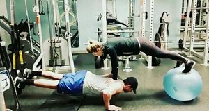  Stephen and Emily working out