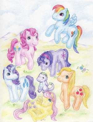  The Mane 6 in G1 packaging art style