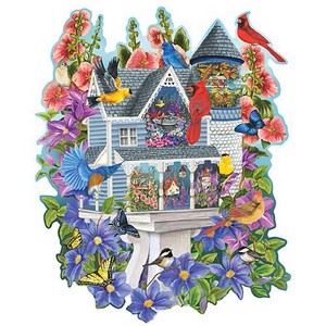 Victorian Birdhouse, Birds, and Flowers - Mary Lou Troutman