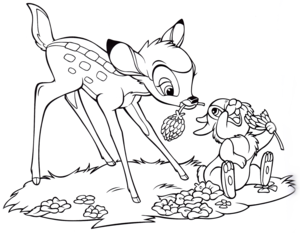  Walt 迪士尼 Coloring Pages – Bambi & Thumper