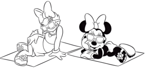 Walt 迪士尼 Coloring Pages – 雏菊, 黛西 鸭 & Minnie 老鼠, 鼠标