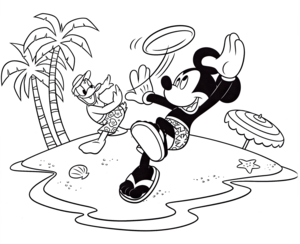  Walt 迪士尼 Coloring Pages – Donald 鸭 & Mickey 老鼠, 鼠标