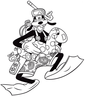  Walt डिज़्नी Coloring Pages – Goofy Goof