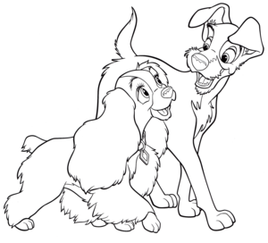  Walt ডিজনি Coloring Pages – Lady & The Tramp