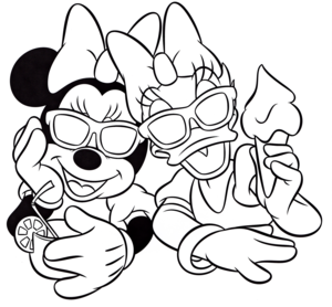  Walt Disney Coloring Pages – Minnie mouse & uri ng bulaklak pato