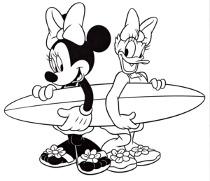  Walt Disney Coloring Pages – Minnie souris & marguerite, daisy canard