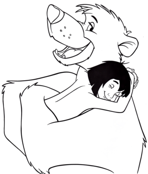  Walt Disney Coloring Pages – Mowgli & Baloo
