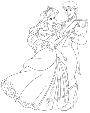  Walt Disney Coloring Pages – Princess Ariel & Prince Eric