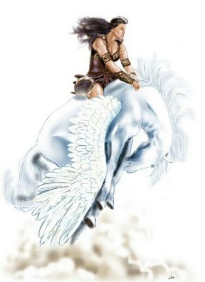  Xena rides on an Beautiful Pegasus