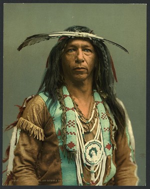  Arrowmaker (Ojibwe brave) 1903 (image colored)