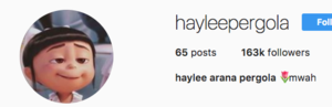  Haylee's top, boven Instagram posts.