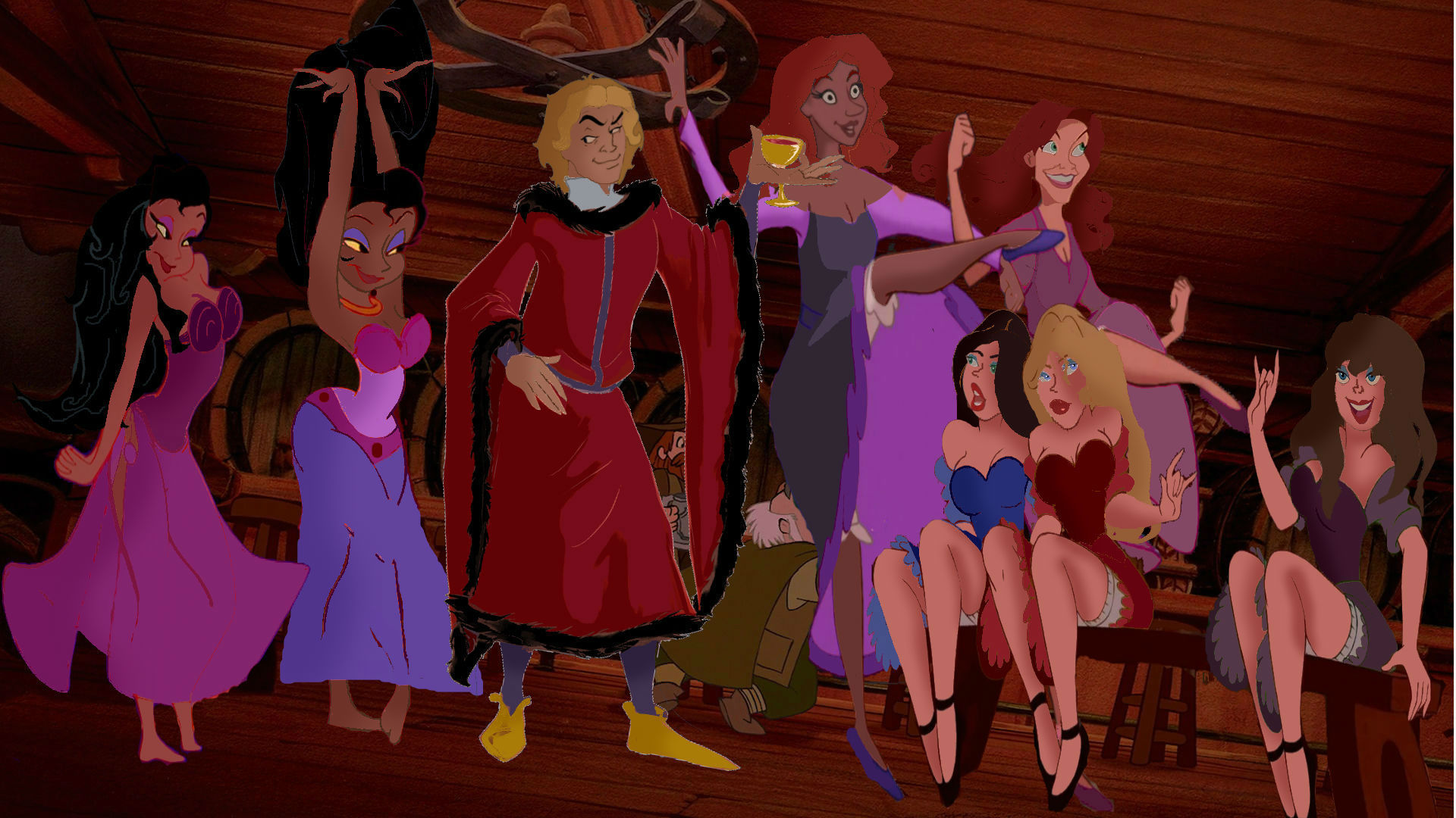 Jehan Frollo with prostitutes