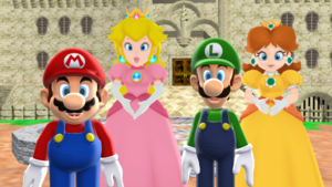  Mario x persik and Luigi x bunga aster, daisy Together.