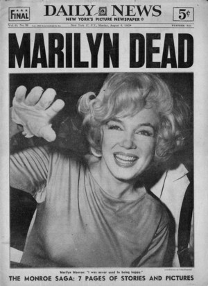  Newspaper Front Page On The Passing Of Marilyn Monroe