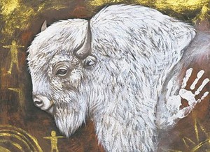  White Buffalo ndama ~Art of Jackie Traverse