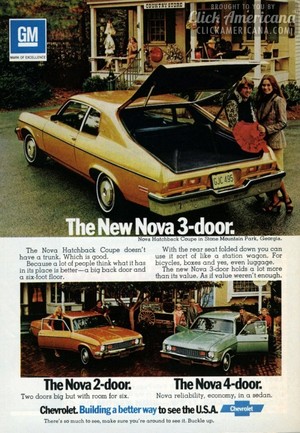 Promo Ad For 1973 Chevy Nova Hatchet