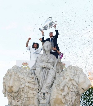  Sergio Ramos at the celebration of Real Madrid's 12th UEFA Champions League