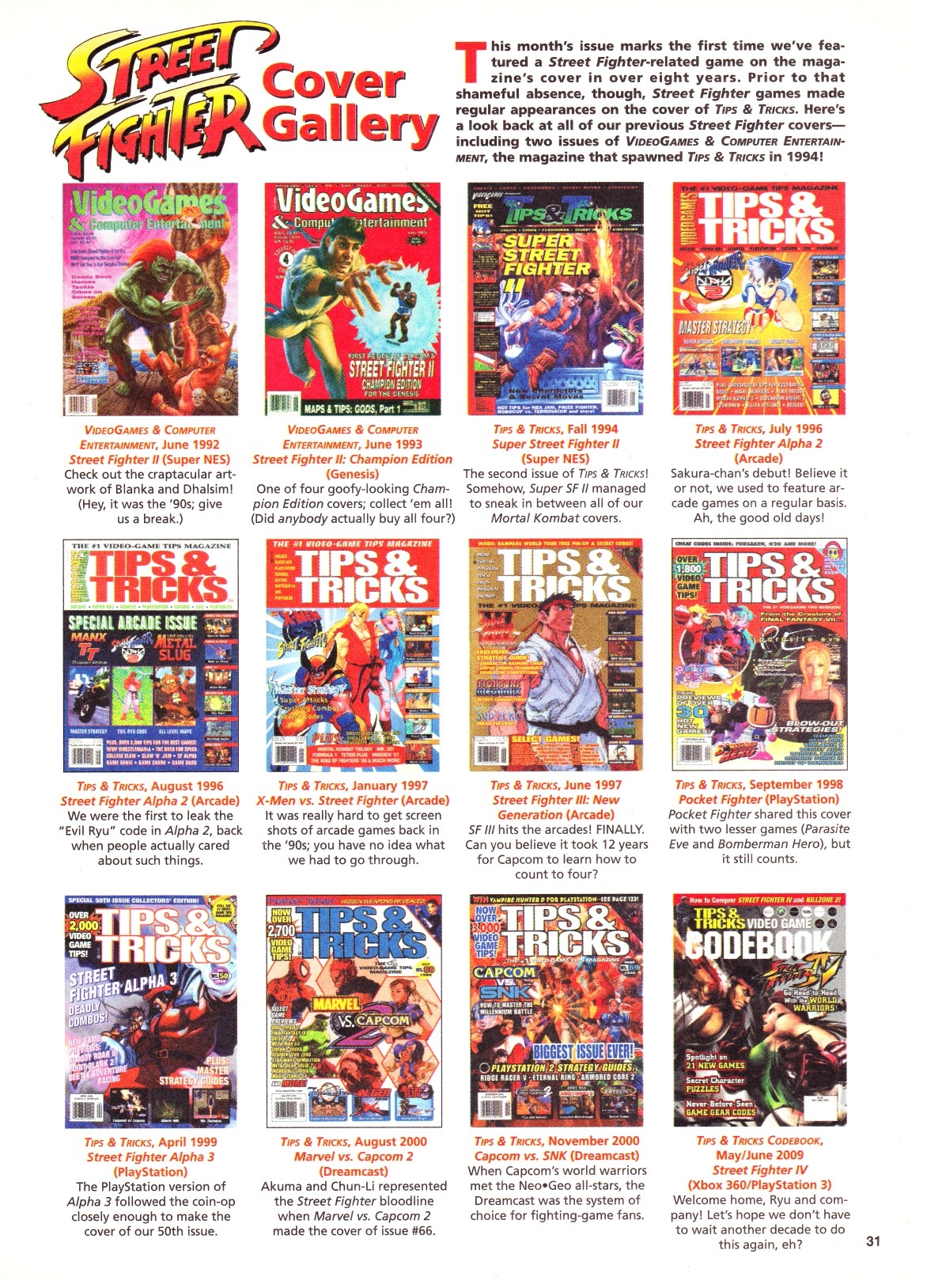 Street Fighters Tips and Tricks Magazine Covers