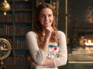 Belle Smiling in the Library