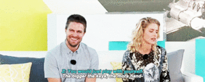  Emily talking about Felicity’s potential superhero suit having keys for boobs