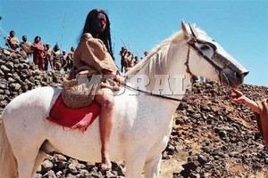  Erendira rides on her Beautiful White Stallion