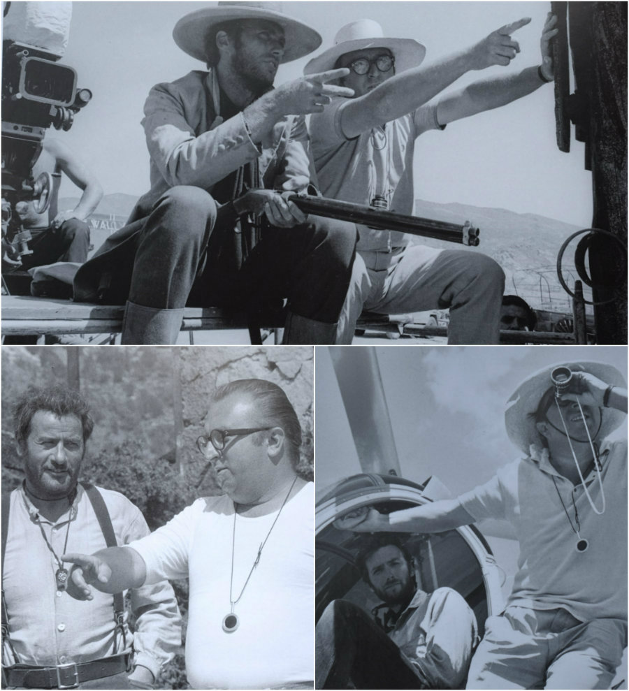 Sergio Leone, Clint Eastwood and Eli Wallach on the set of The Good the Bad and the Ugly