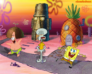  Spongebob, Patrick and Squidward پیپر وال