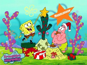 Spongebob and Patrick Christmas wallpaper