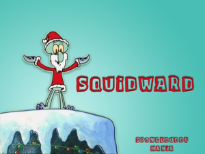  Squidward navidad fondo de pantalla