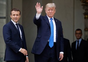  Trump with Macron at Elysee Palace - July 13, 2017