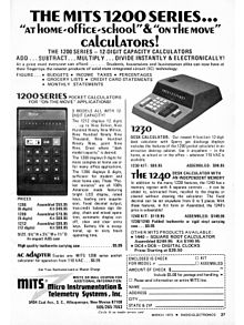 1973 Promo Ad For MIT Calculators