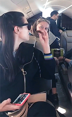  Melissa with Katie on the plane for SDCC