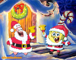  Spongebob Christmas پیپر وال