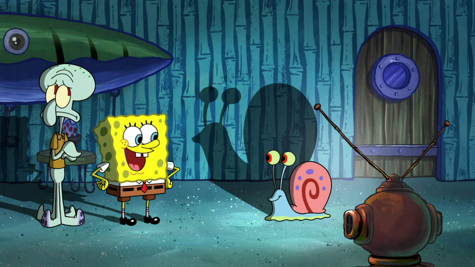 Spongebob, Squidward and Gary.
