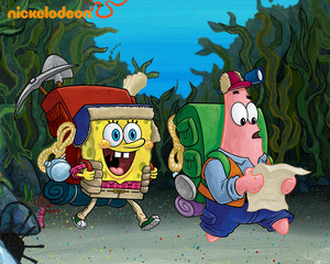  Spongebob and Patrick in the forest
