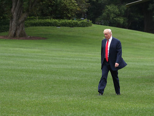  Trump Arrives Back to White House From New Jersey - August 14, 2017
