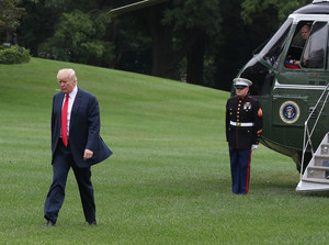  Trump Arrives Back to White House From New Jersey - August 14, 2017