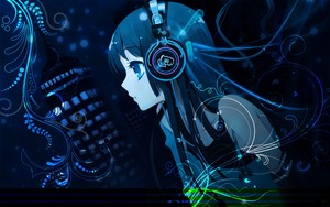  headphones abstract muziek kon akiyama mio anime girls achtergrond HD 2560x1600 www.paperhi.com