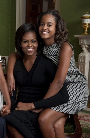  Michelle And Daughter, Malia