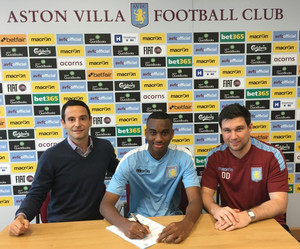  Aston Villa's new signing Johan Abdoul and agent Gregoire Akcelrod
