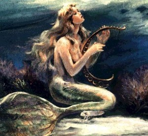  Beautiful Mermaid Playing Harp