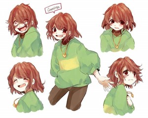  Chara Dreemurr (Full Body and Expression Chart)