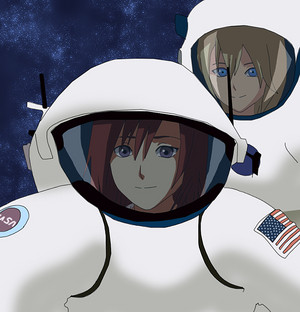  Kairi and Namine in luar angkasa