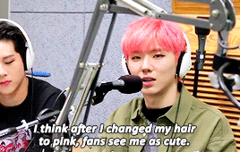  Kihyun with merah jambu Hair