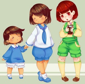  Kitty-Cat!Frisk, Little Pup!Frisk, and Ham-Ham!Chara