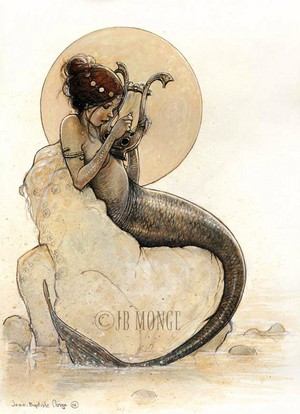  Mermaid Playing Harp