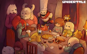 Undertale Characters Enjoying Dinner Together