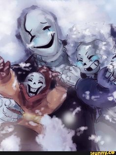  W.D. Gaster, Sans, and Papyrus in Snowdin