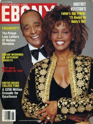 Whitney And Her Father On The Cover Of Ebony 