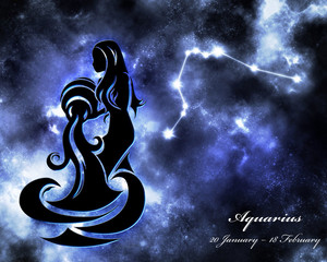  Aquarius bintang Sign fan Art